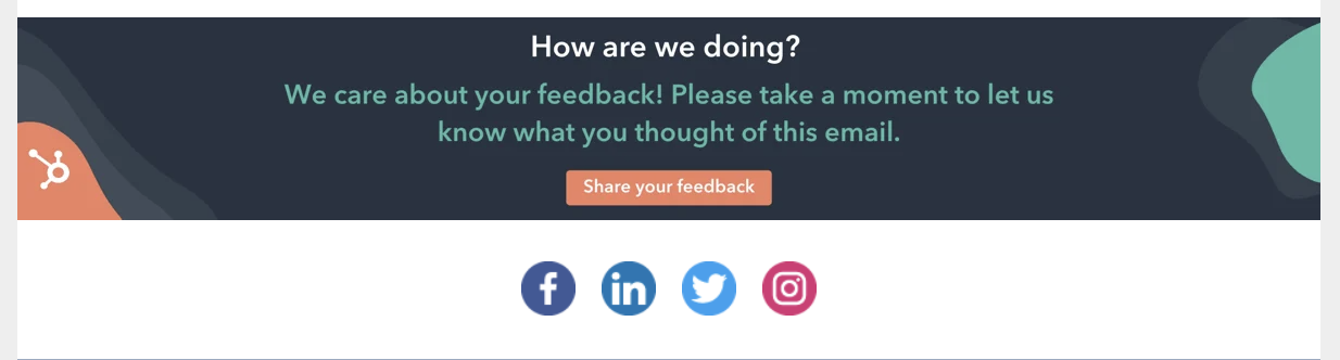 HubSpot feedback survey email
