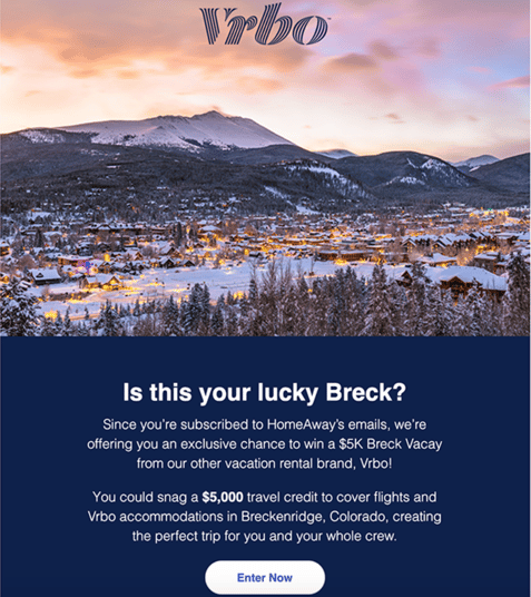 Vrbo contest email