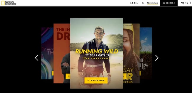 website carousel examples: national geographic