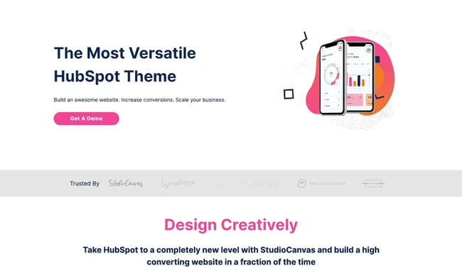 CMS Hub themes for small businesses: Studio Canvas