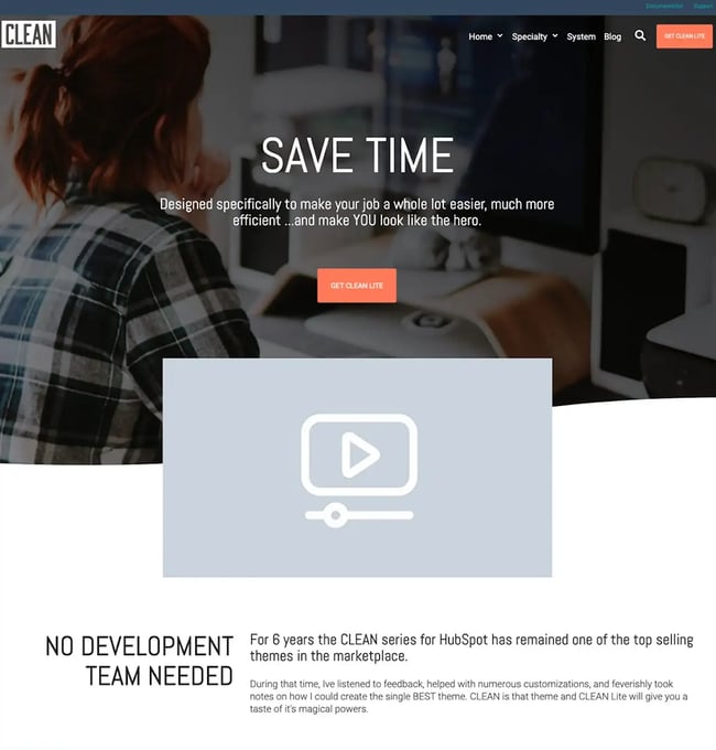 CMS Hub themes for small businesses: Clean Lite 