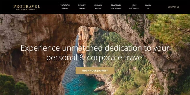 travel website design: protravel 