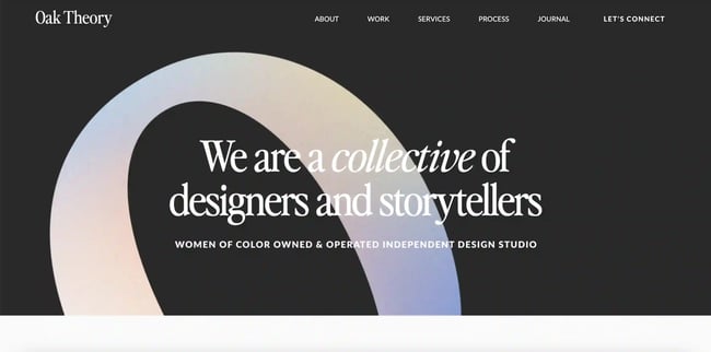 creative agency websites: oak theory 