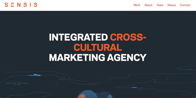 creative agency websites: sensis 