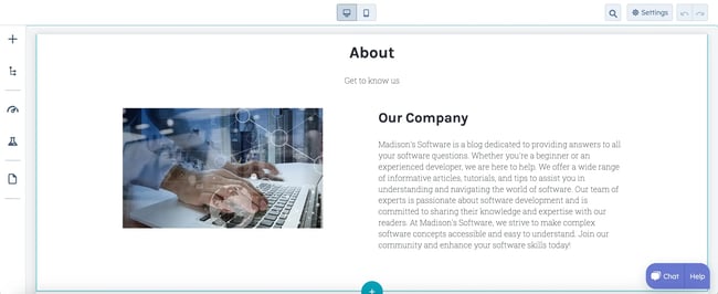 content hub about us our story - ai website mockups 