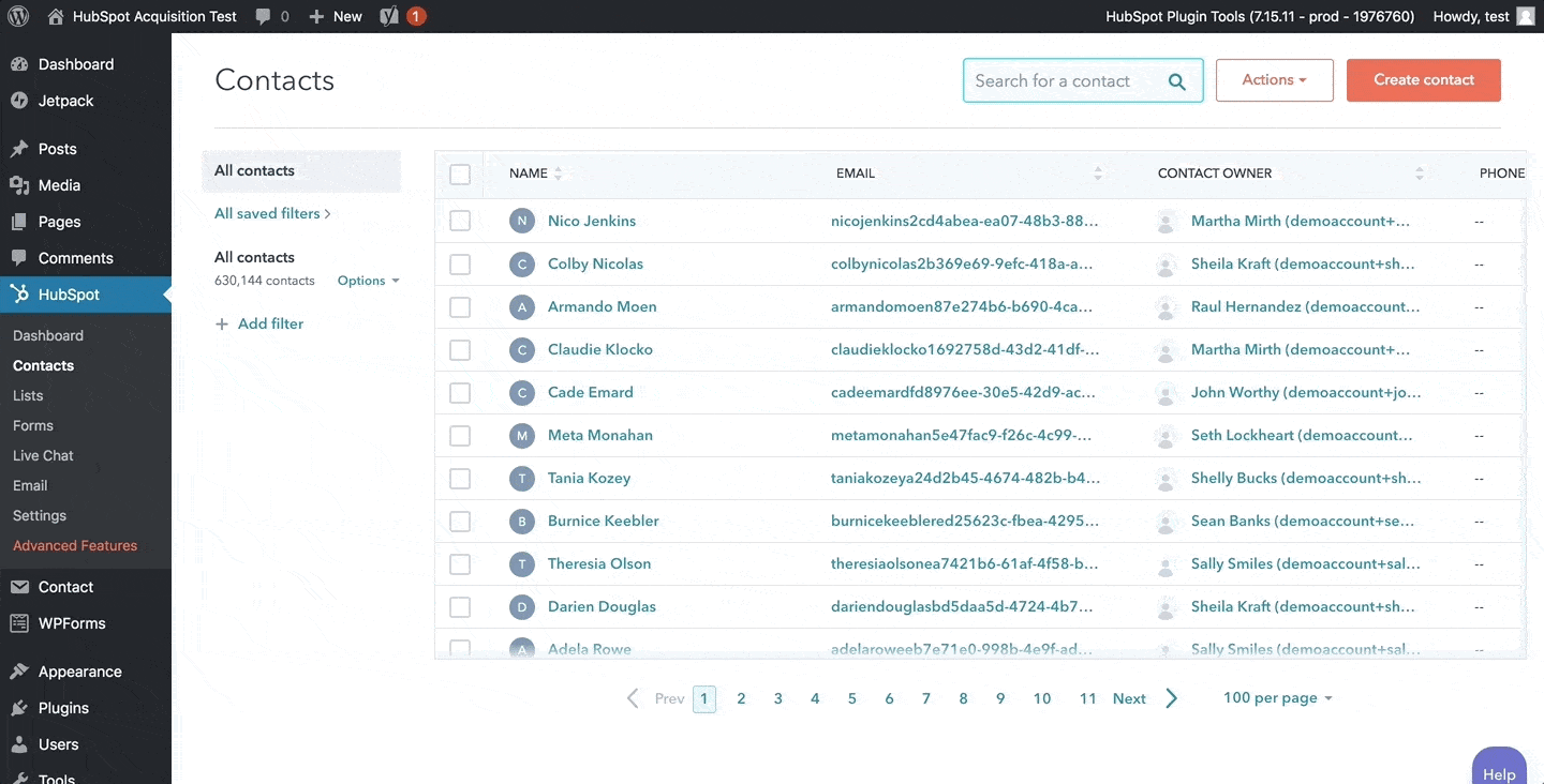 Scrolling through a contacts activity feed via HubSpot WordPress plugin is one of the must-have plugins-min