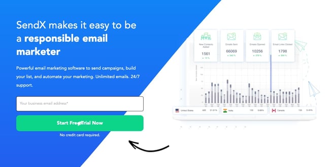 SendX email marketing platform