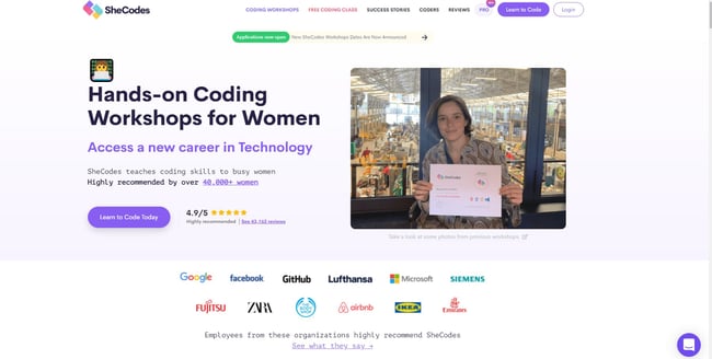 One of the best online coding bootcamps:SheCodes