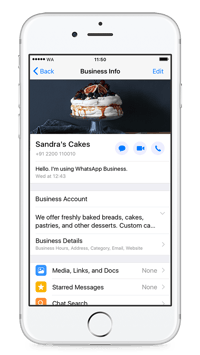 WhatsApp for Business profile