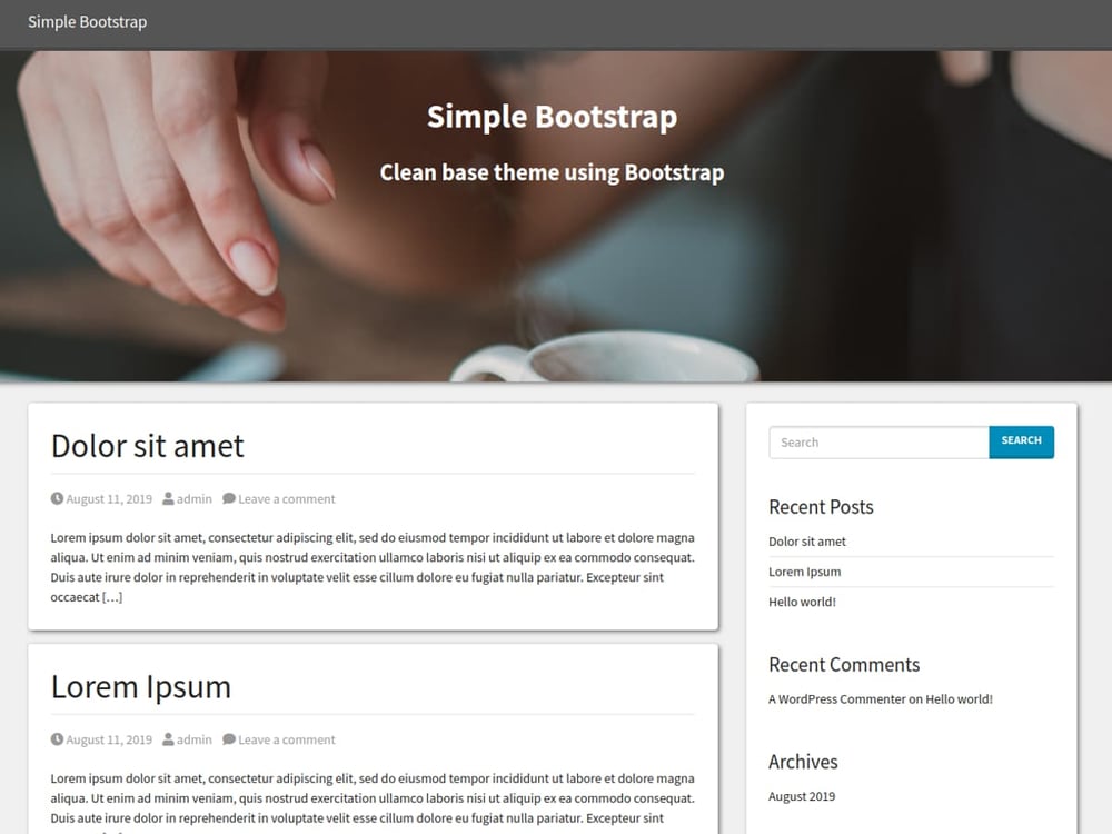 Simple Bootstrap theme demo