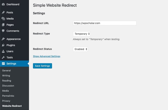 Simple Website Redirect can redirect an entire WordPress website