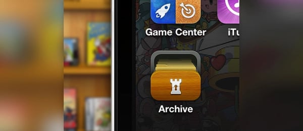 The archive app uses skeuomorphism.