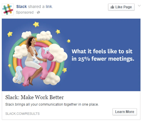 Slack Facebook Ad.