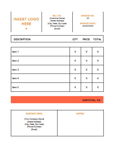 Invoice Template Example