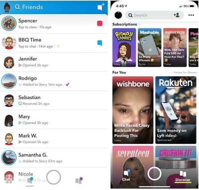 A look at the Snapchat Interface