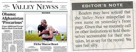 Valley Newss newspaper