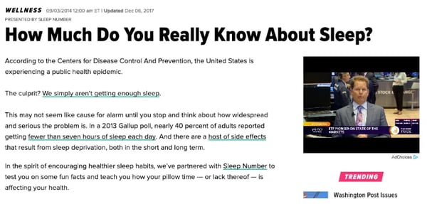 Sponsored contented from Sleep Number discussing Sleep