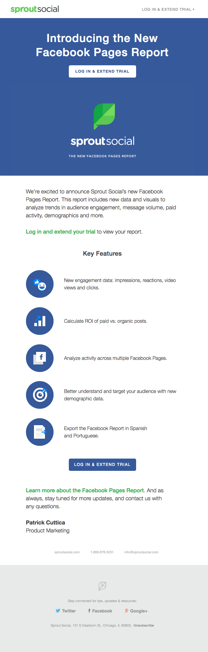 Sprout Social Email lead nurturing example