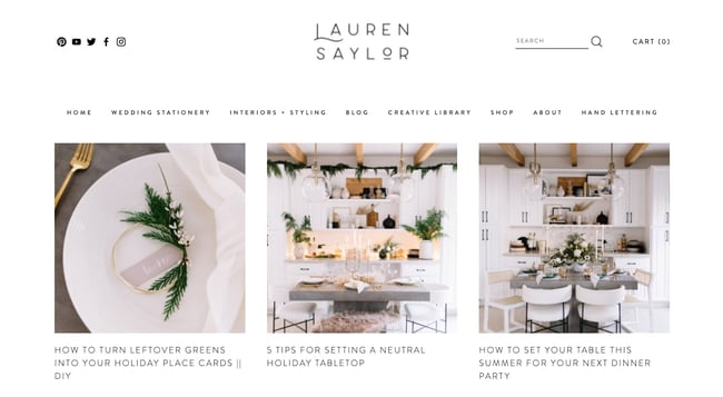 Squarespace blog example: Lauren Saylor