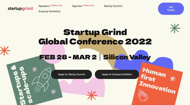 conference websites: Startup Grind Global Conference home page