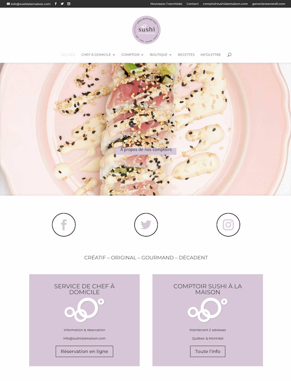 Sushi a la Maison website built with Divi theme