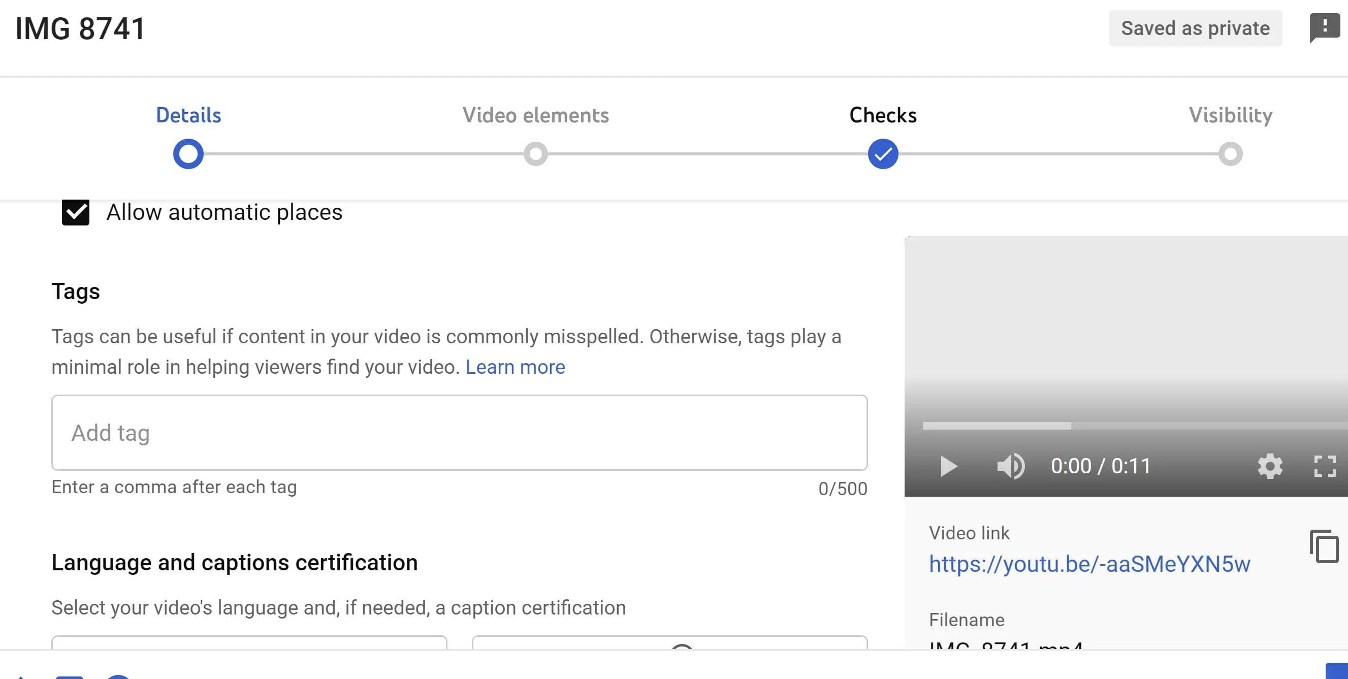 Step four of how to add tags to YouTube videos