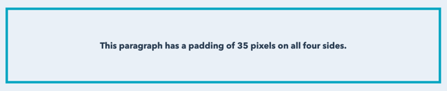  CSS Padding text example shows paragraph with 35 px of padding on all sides-1