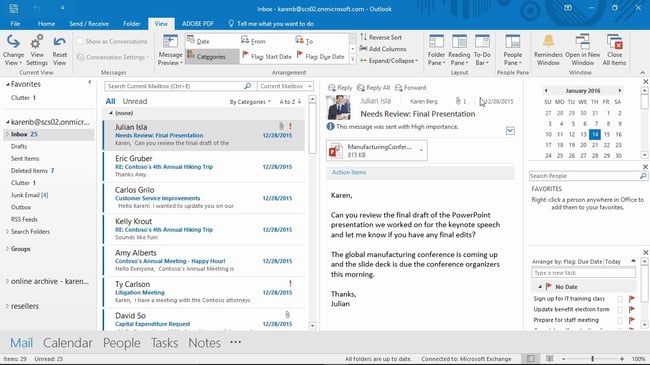 Melhores contas de e-mail gratuitas: Outlook