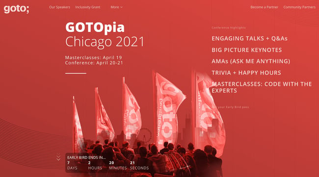 conference websites: The GOTOpia homepage