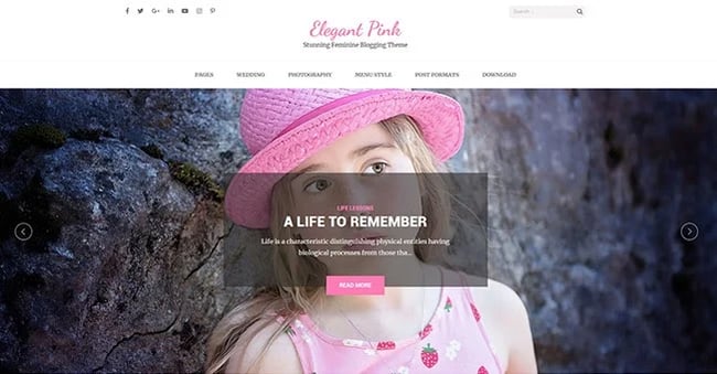 WordPress blog theme: Elegant Pink