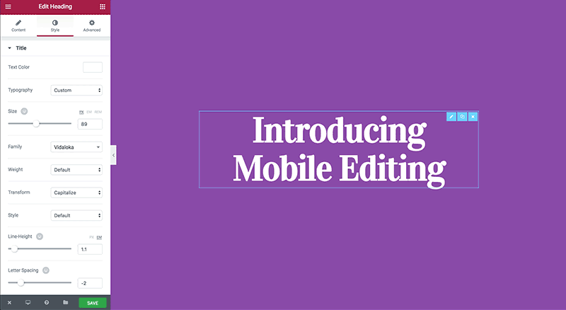 cms seo: mobile editing is advanced SEO Feature for WordPress CMS elementor page builder