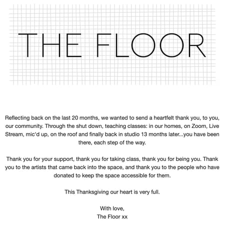 Customer Thank You Letter Example: The Floor