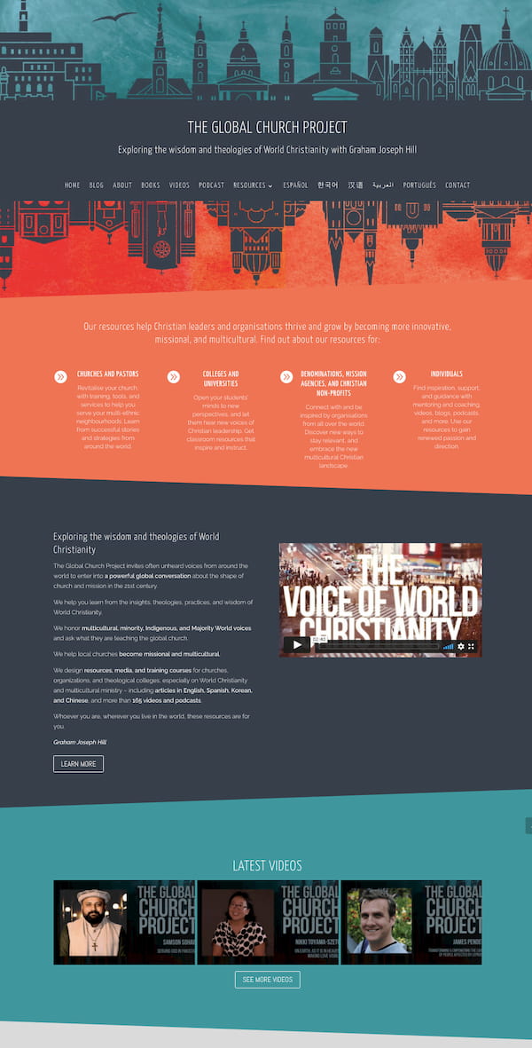 The Global Church Project website built with Divi theme