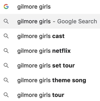 Semantic search for Gilmore Girls TV show.