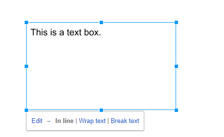 insert text box google docs behind
