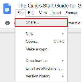 sharing your google docs file