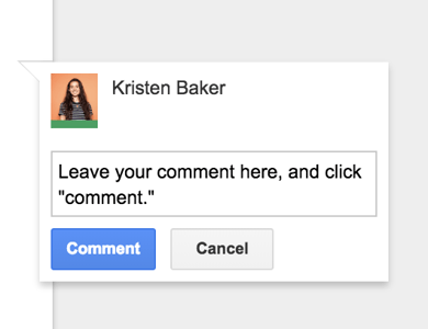 google docs leave new comment