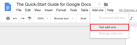 view google docs menu agian