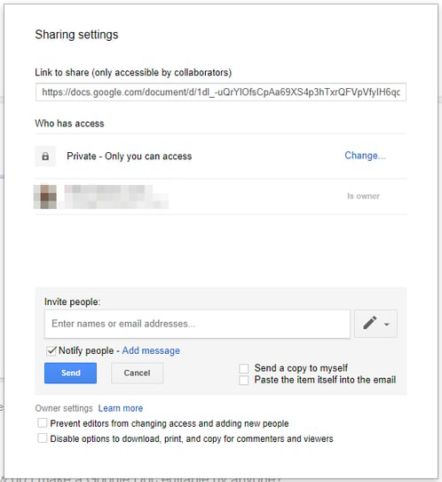 google docs sharing advanced settings