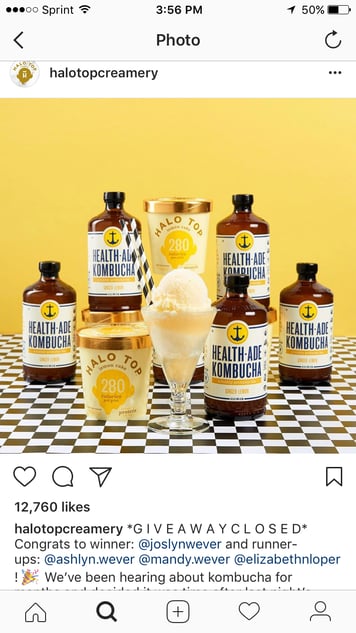 Halo Top giveaway on Instagram