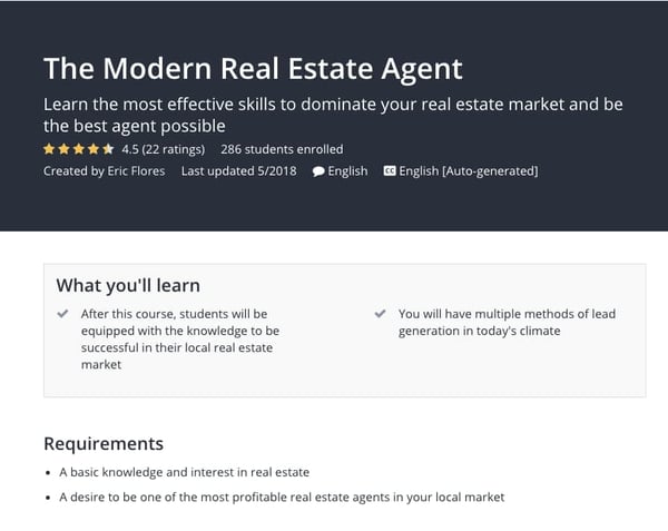 Udemy The Modern Real Estate Agent Training