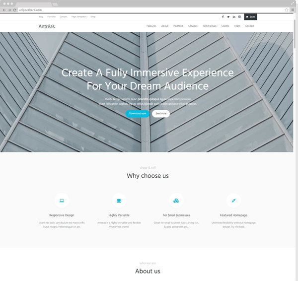 antreas business wordpress theme