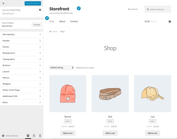 Woocommerce Storefront free WordPress theme