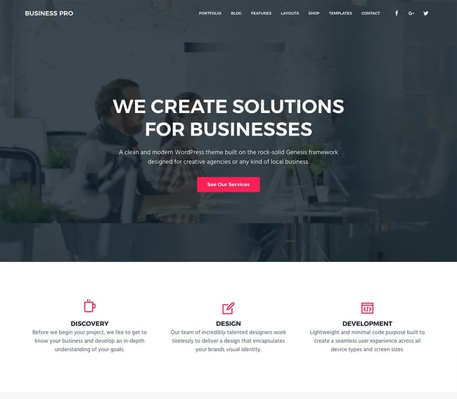 Business pro business wordpress theme