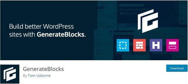 GenerateBlocks WordPress blocks plugin.