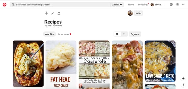 Pinterest features content curation capabilities with Boards.