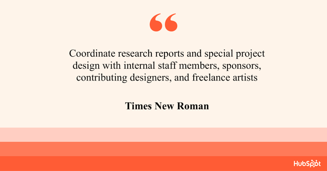 resume bullet point in times new roman