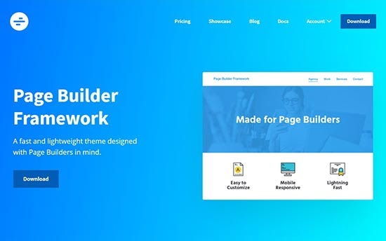 page builder framework elementor theme