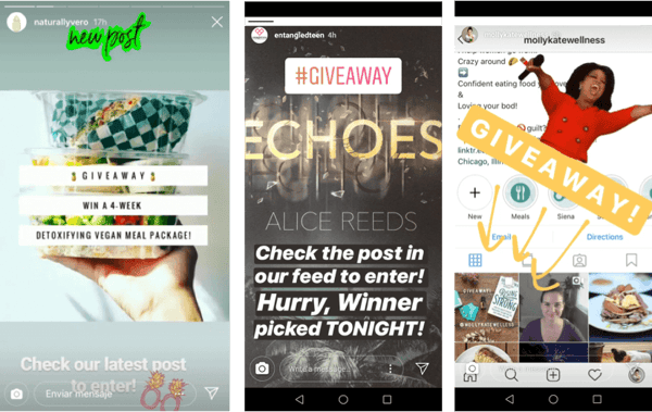instagram story giveaway