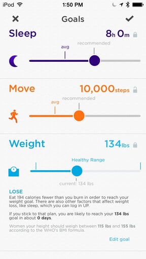Jawbone UP mobile app for tracking your health and fitness